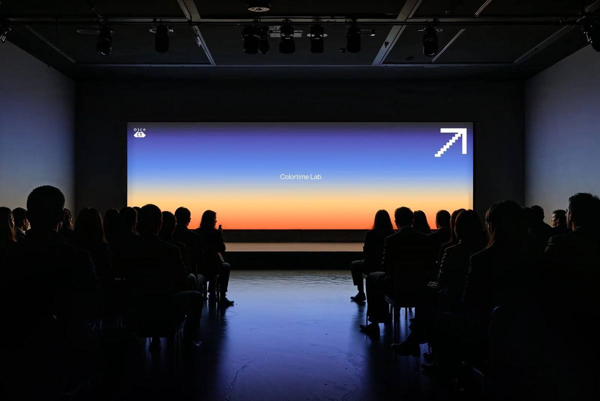 Écran de projection face au public pendant une conférence